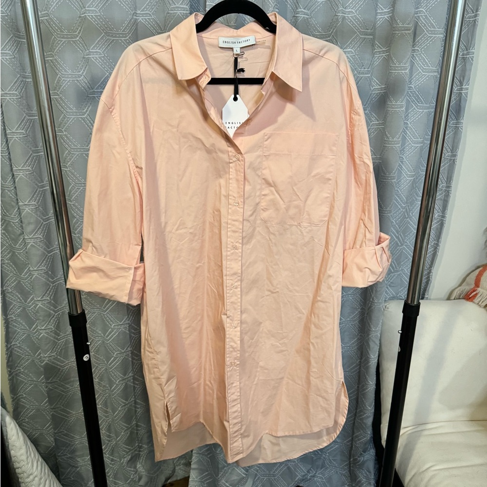 Collared Button down shirt dress size L